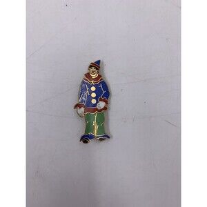 Vintage Clown Brooch Pin Carnival Circus Retro
